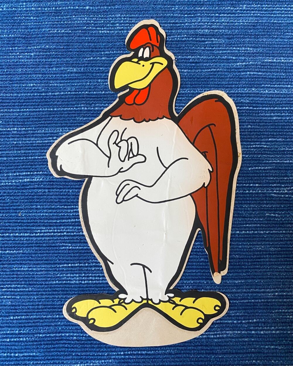 Vintage Looney Tunes Die Cut Foghorn Leghorn Decal Sticker 8" Warner Bros 95B